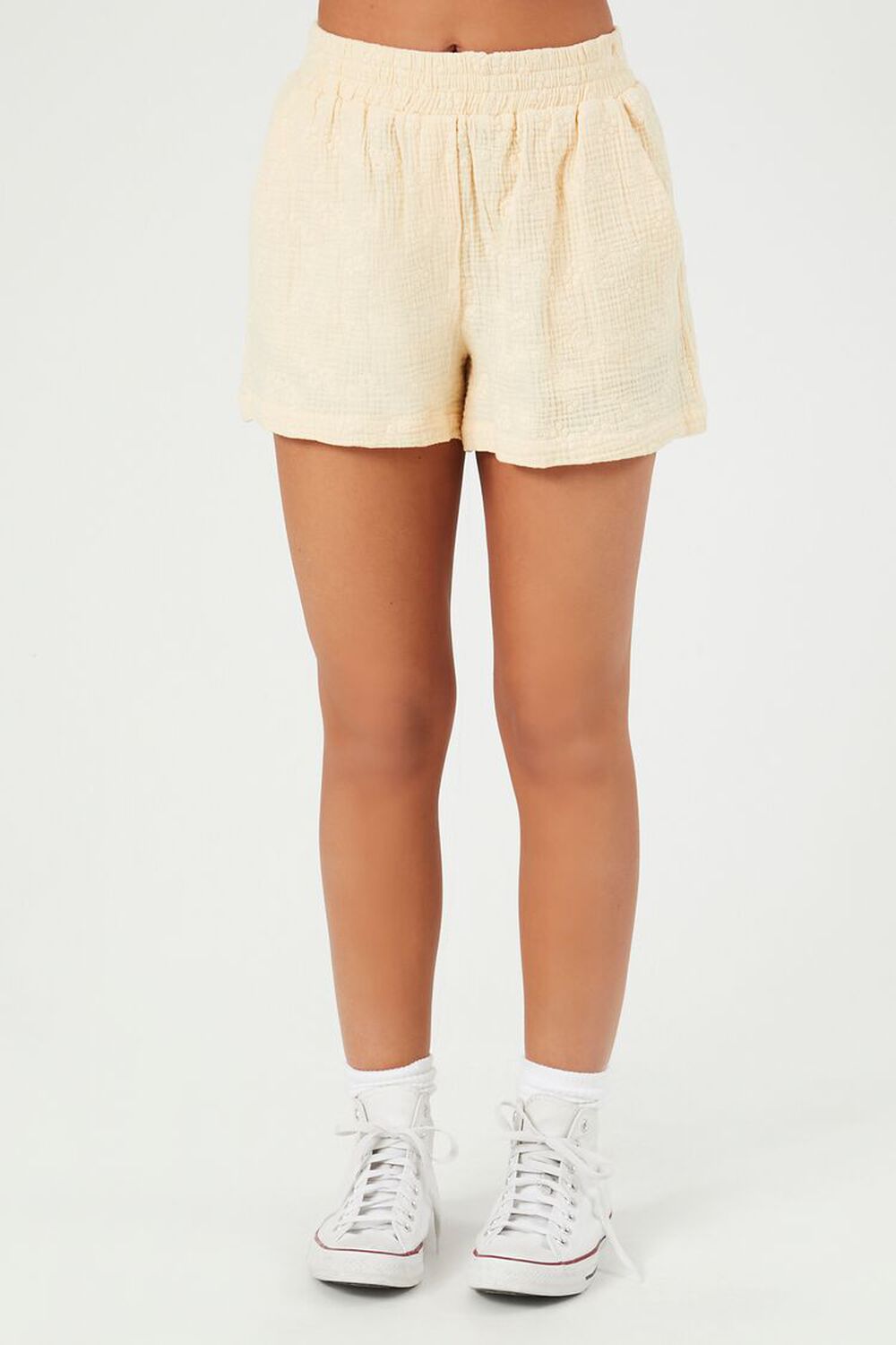 Eyelet High-Rise Shorts